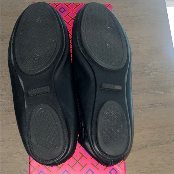 Tory Burch Black Ballet Flats with Gold Logo Accent - Picture 8 of 10